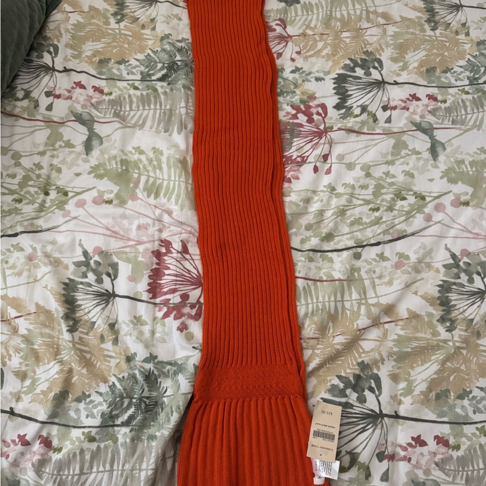 NWT Coldwater Creek Vibrant Orange Mixed Stitch Scarf